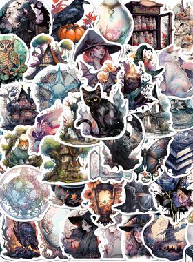 10/30/50PCS Cool Magic Witch Gothic Cartoon Stickers Aesthet