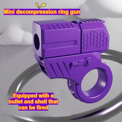 Mini Ring Gun: Shell-Ejecting, Can Launch. Adult Fidget Toy
