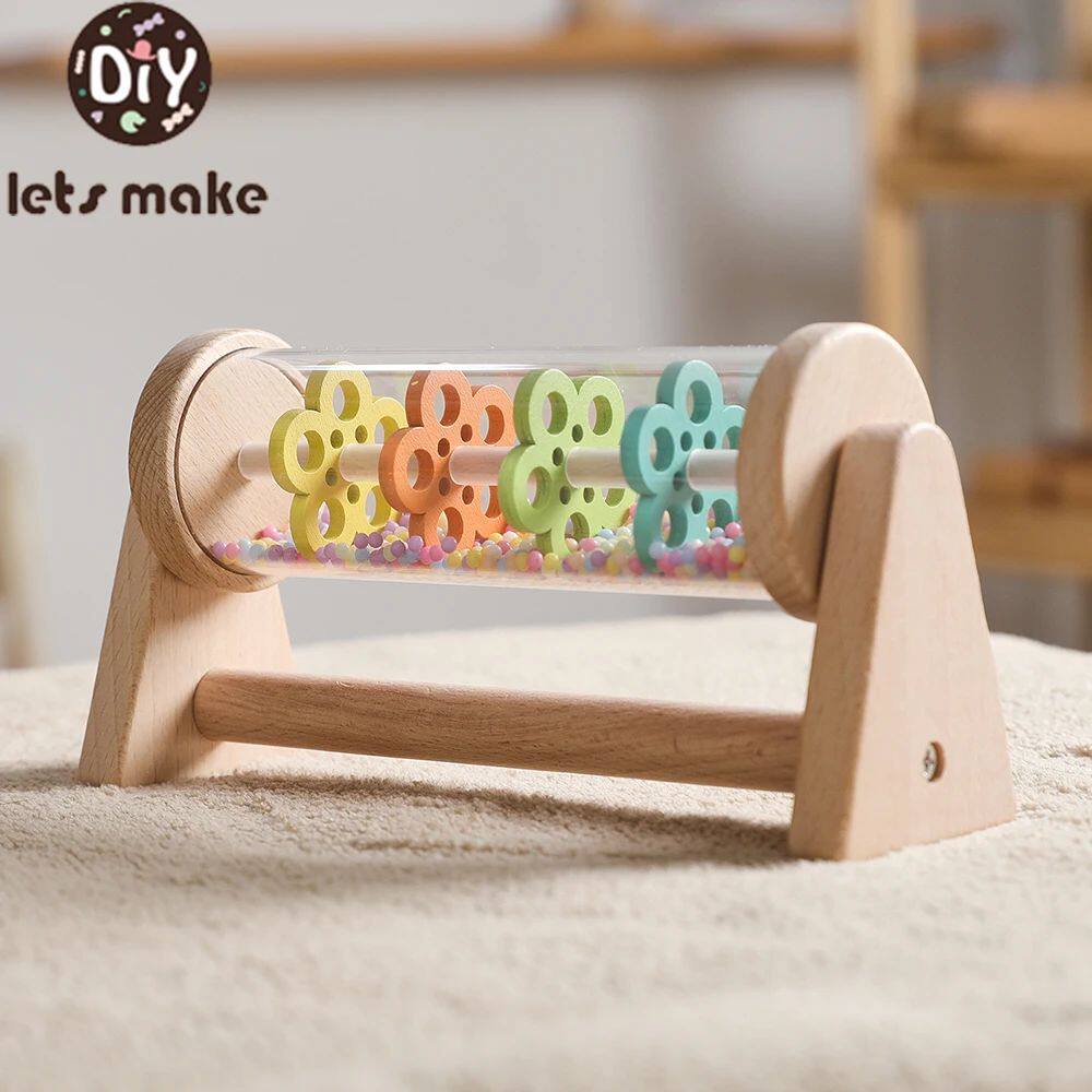 Montessori Rain Stick Toy for Babies Wooden Rainmaker Musica