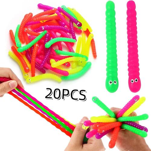 Colored caterpillar Pull Worm Noodle Fidget Toys Stretch Str
