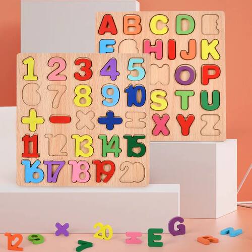 Montessori Educational Baby Toys Colorful Alphabet Number Wo