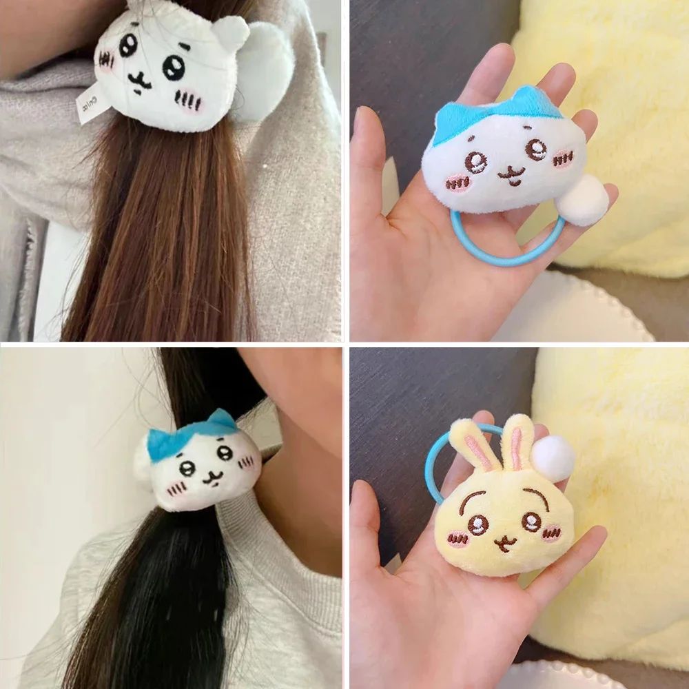 Style Ika Chiikawa Plush Hair Rope Hair Ring Cute Cartoon Ha
