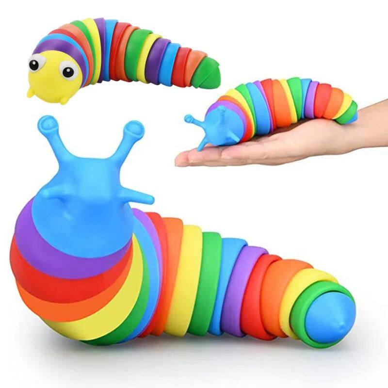 2026 3D Slug autism Toy  autism Toy Slug Articulated Flexibl