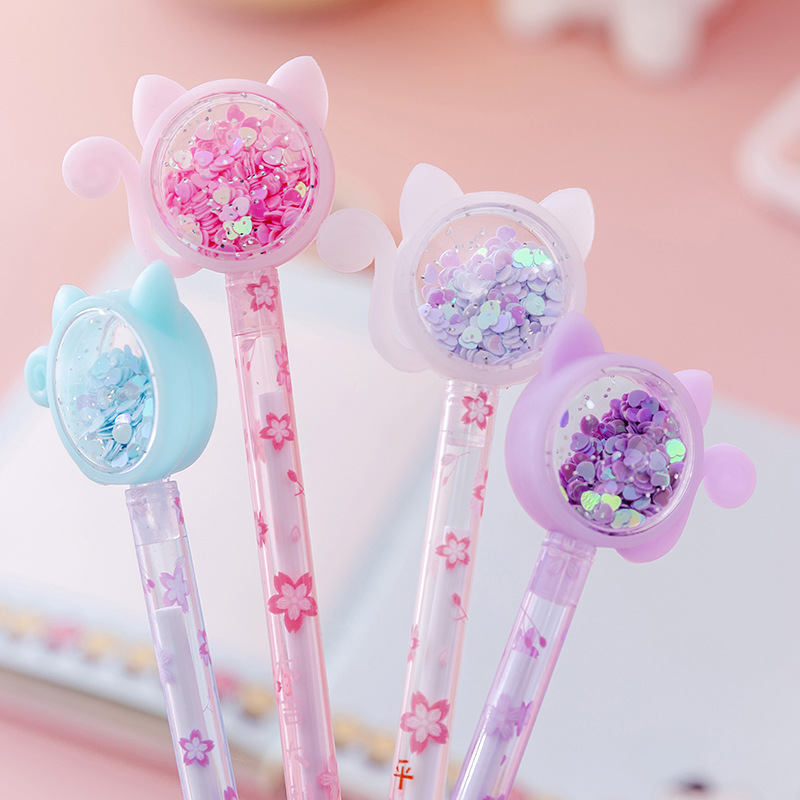 1 Pcs Creative Multicolor Cat Glitter Recreation Cute Gel Pe-封面