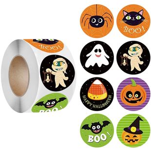 100 DIY Sealing Bat Stickers Black Halloween 500pcs Round