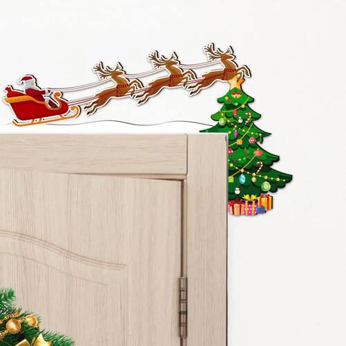 Cartoon Santa Claus Elk Christmas e Wall Stickers Xmas Gift