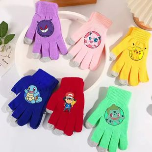 Boys Girls Cartoon Pokemons Mittens Gloves Anime Chi Knitted