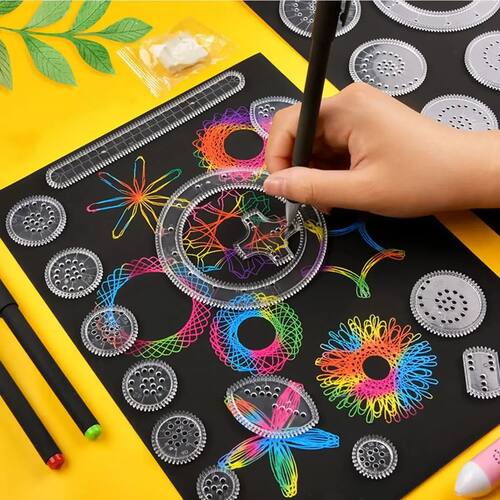 22pcs Spirograph Drawing Kaleidoscope Ruler Set Geometry Rul