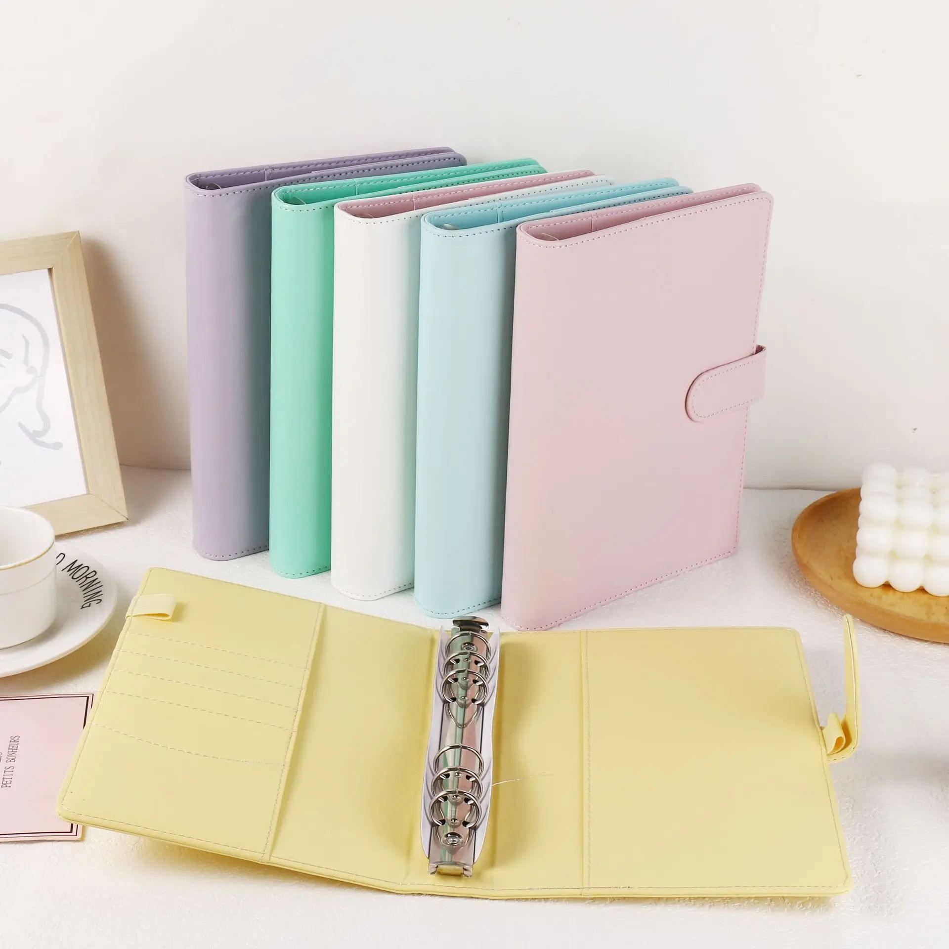 A5 Macaroon Color PU Leather DIY Binder Photocards Collect B