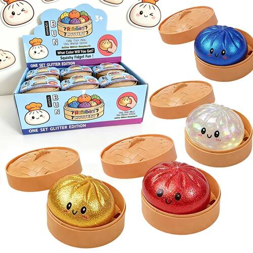 Super Soft Bun Squishy Toy, Glitter Powder Bun Slow Rebound