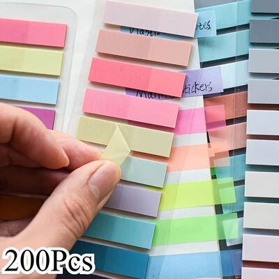 200Pcs Sticky Tabs for Annotating Books, Page Markers Clear