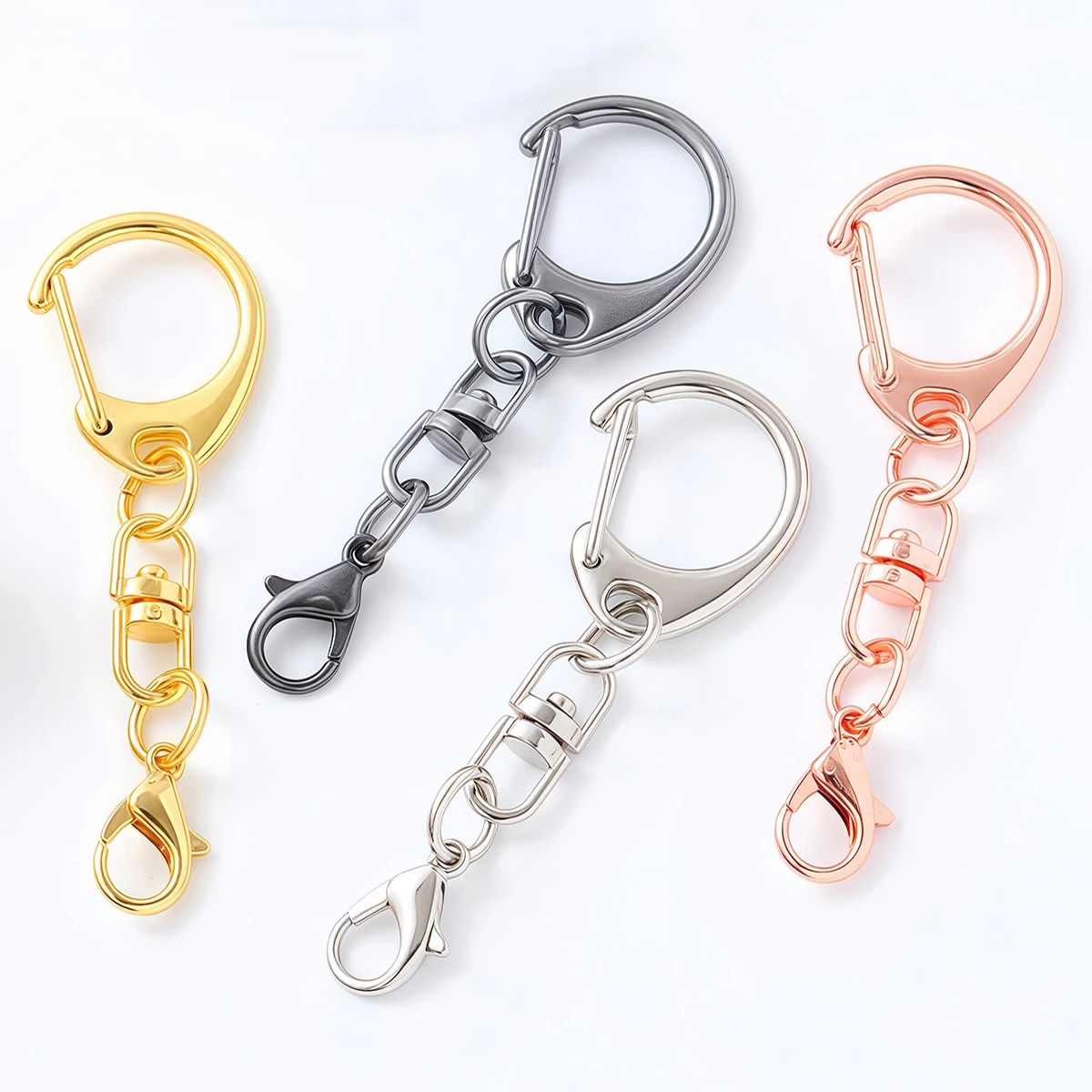 5/10pcs D Snap Hook Keychain Rings Buckle Swivel Clasp Keyri