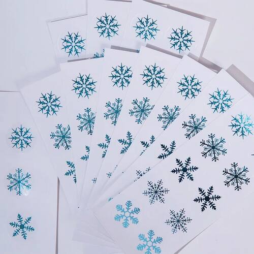 100pcs/set Blue Snowflake Sticker Labels for Christmas Cute