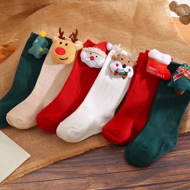 Baby Accessories Girl Christmas Socks Newborn Girls Bow Floo