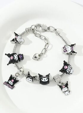 Kawaii Anime es Charms Bracelet Cute Kuromi Bangles  for Wom