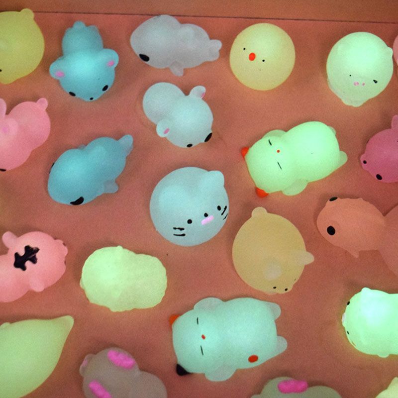 10Pcs/set Glow Mochi Squishy Toys Mini Squishies Kawaii Anim