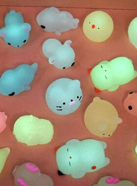 10Pcs/set Glow Mochi Squishy Toys Mini Squishies Kawaii Anim