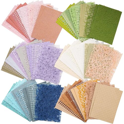 Textured Scrapbook Paper and Mesh Fabric For Planner Bullet
