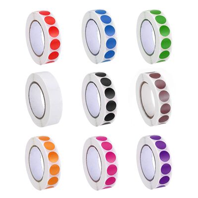 1000Pcs Colored Dot Stickers Color Coding Labels Blank Circl
