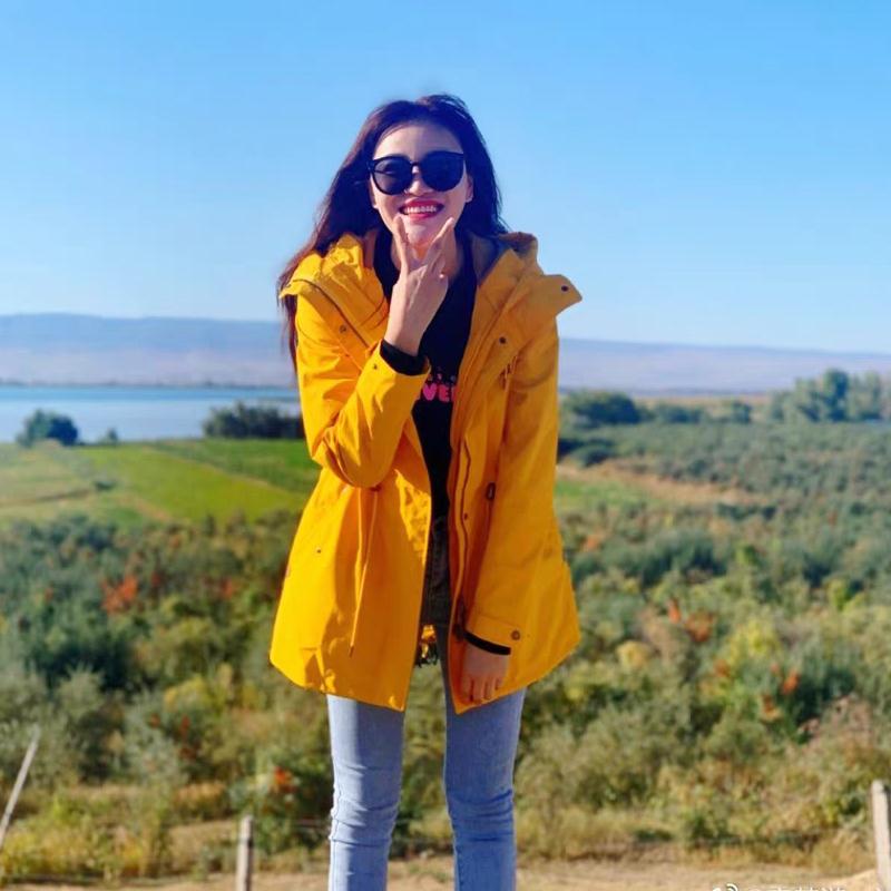 冲锋衣女两件套三合一可拆卸中长款防风防水滑雪徒步外套登山服潮