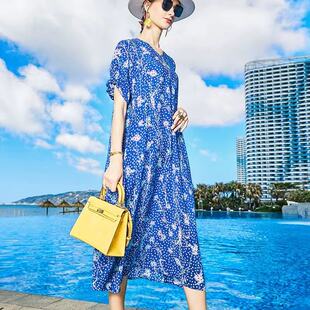 名牌碎花长裙减龄薄款 裙子 新款 12夏季 老板娘悦悦专享 988688