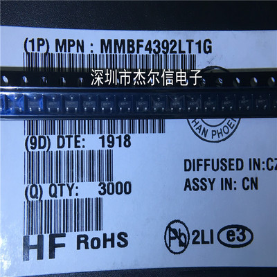 MMBF4392LT1G MMBF4392丝印6K ON SOT-23全新进口原装 可直拍出样
