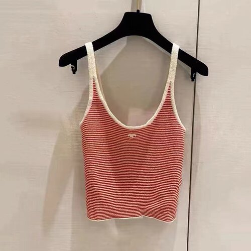 修身显瘦条纹针织吊带背心女