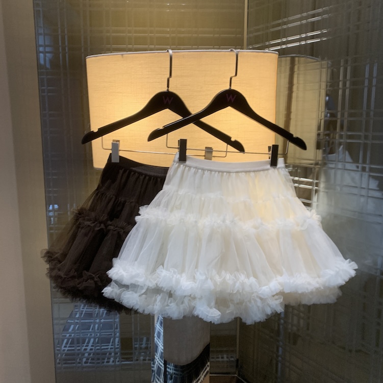 复古时尚蛋糕纱裙女高腰百搭多层蓬蓬半身裙短裙