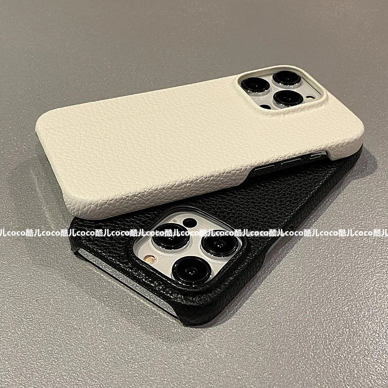 苹果壳14promax仿皮纯色