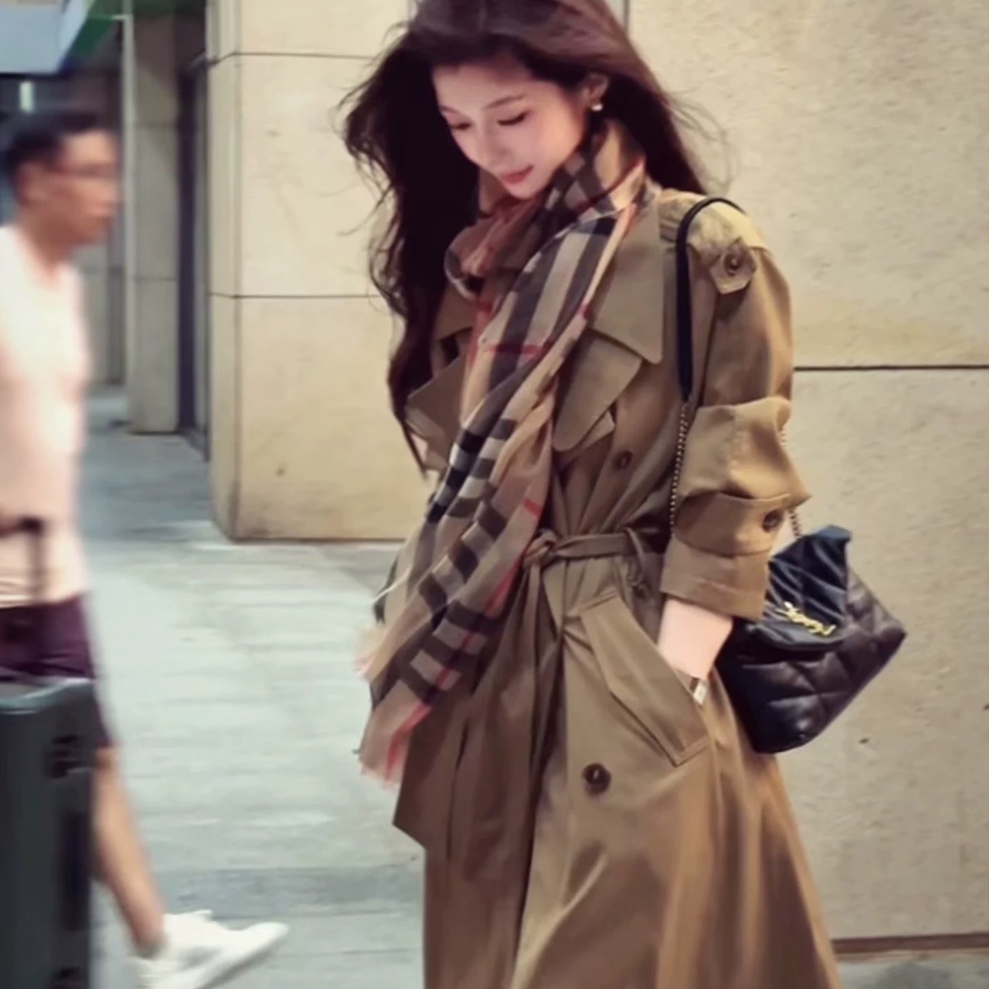 卡其色风衣外套女2025春秋季新款高个子松弛感英伦风气质长款大衣