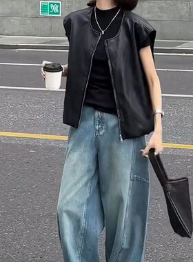pu皮马甲女短款2025年