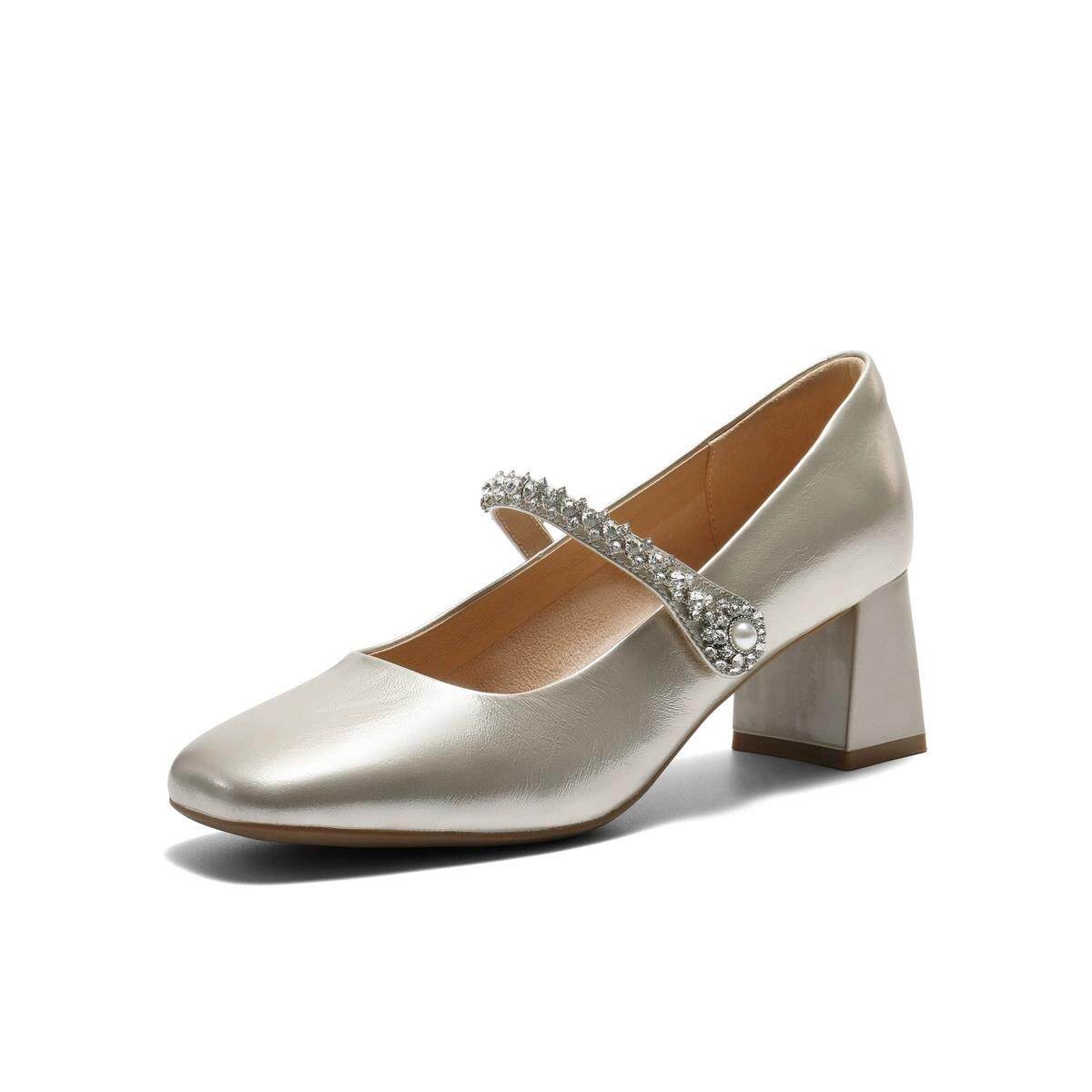 百丽粗高跟软底玛丽珍鞋女鞋子2026春新款浅口单鞋F1Y1  F1Y1DAQ6,女鞋,玛丽珍鞋,淘宝优惠券,粉丝福利购,淘宝优惠卷