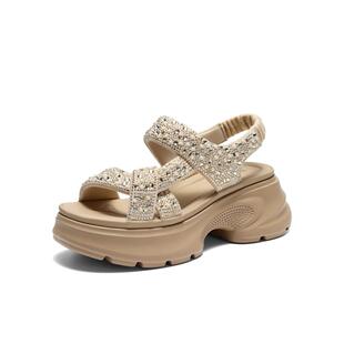 百丽厚底繁星运动凉鞋女鞋子2026夏季新款沙滩休闲凉鞋F4A1 F4A1D