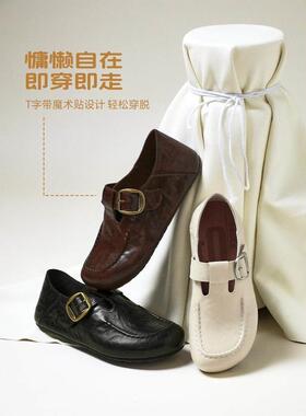 百丽一脚蹬吐司全包勃肯鞋女鞋子2026春新款乐福鞋E9E1  E9E1DAM6