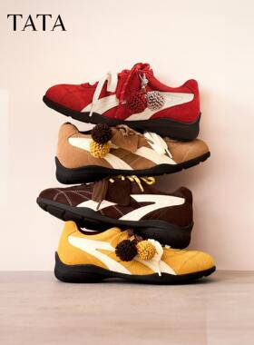 他她松果鞋德训鞋女鞋子2025秋季新款红色运动阿甘鞋单鞋GTY01CM5