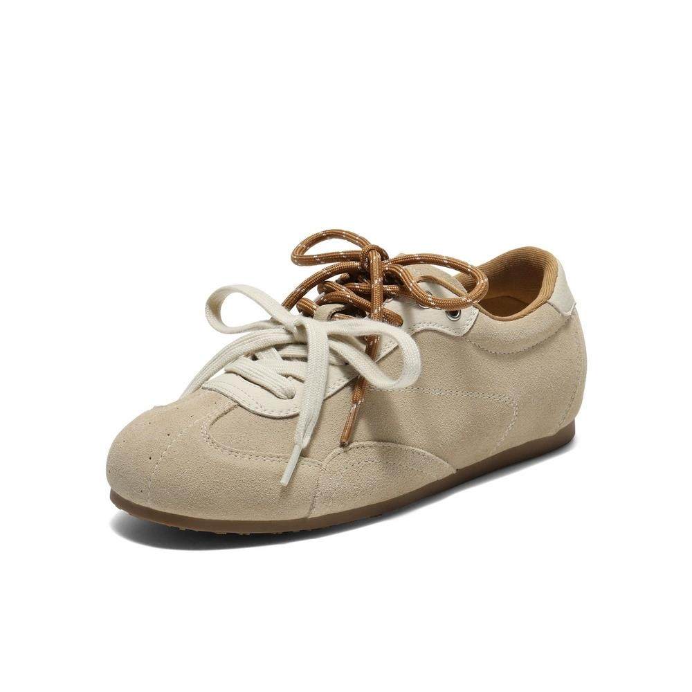 百丽双鞋带薄底阿甘德训鞋女鞋