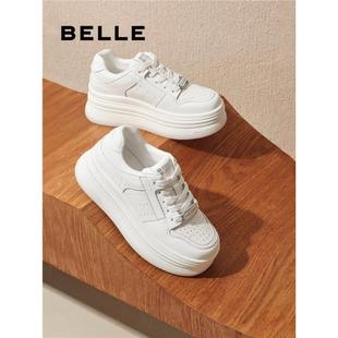 新款 休闲鞋 运动板鞋 百丽厚底小白鞋 D4M1 子2025春季 单鞋 D4M1D 女鞋