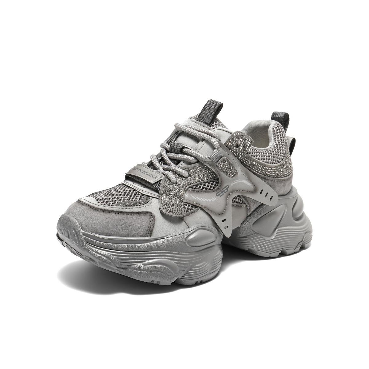 百丽机能风老爹鞋厚底休闲女鞋子