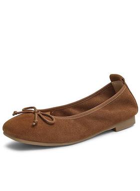 天美意软底浅口女单鞋平底鞋晚晚鞋2025春新款银色小皮鞋KQ021AQ5