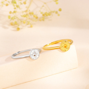 s925纯银钱币戒指女爆闪钱多多铜钱指环女2025新款小众轻奢高级感