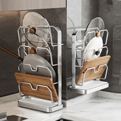 304不锈钢锅盖架子台面厨房置物架放砧板菜板锅铲案板放置架收纳