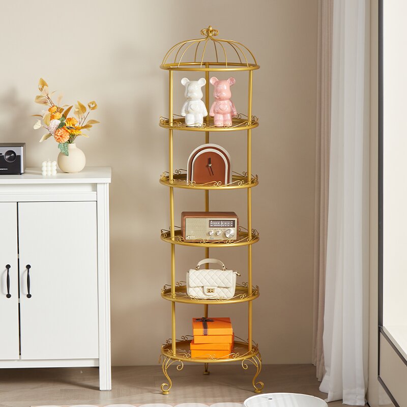 铁艺鸟笼置物鞋货架落地女服装店橱窗展示多层工艺收纳放包包架子