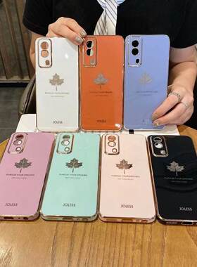 适用于华为荣耀400/300/200PRO/X60/X50I枫叶精孔直边电镀畅玩70PLUS/30/40全包手机壳软壳纯色TPU男女保护套