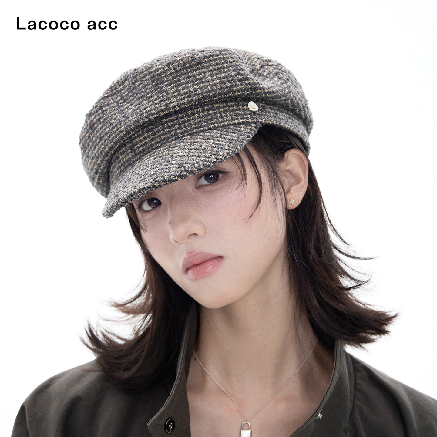 Lacoco 日系复古毛呢报童帽女2026秋季新款复古时髦贝雷帽画家帽