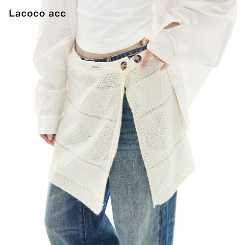 Lacoco复古时髦针织屁帘披肩女