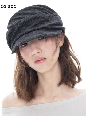 Lacoco日系复古褶皱报童帽女