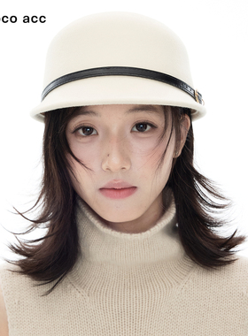 Lacoco复古100%羊毛骑士帽女