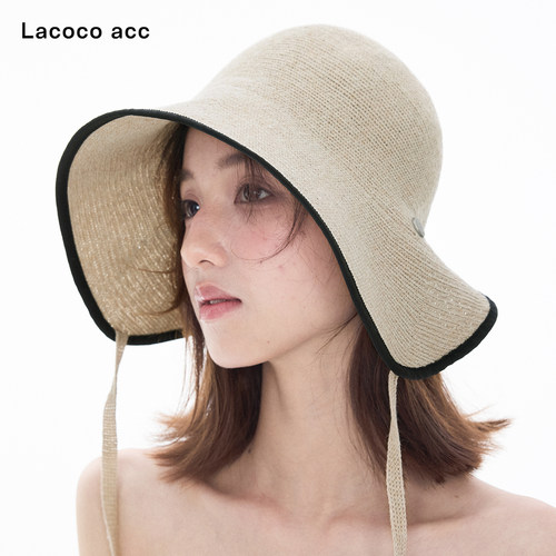 Lacoco法式复古编织渔夫帽女