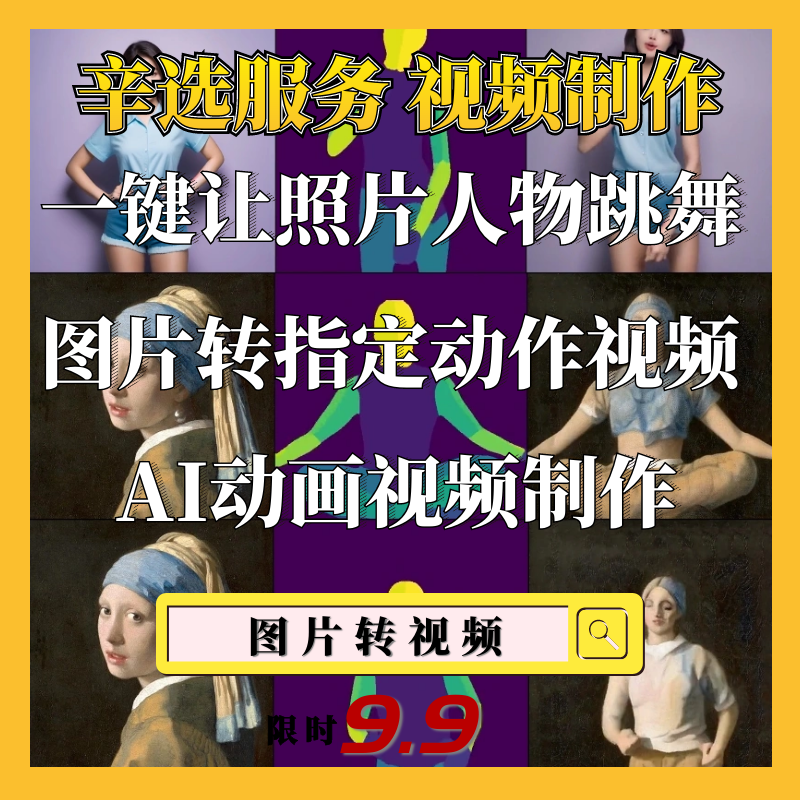 Magic动画视频制作 一键让照片人物跳舞 模特图片转指定动作视频