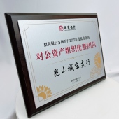 包邮 新款 木质太空铝定制定做银行系统优胜团队颁奖会员单位牌匾